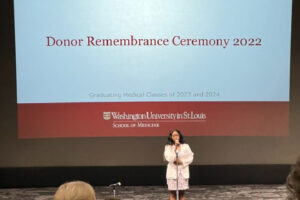 Medical student Sai Pinni sings "Halo" by Beyoncé to honor people who donated their bodies to Washington University School of Medicine.