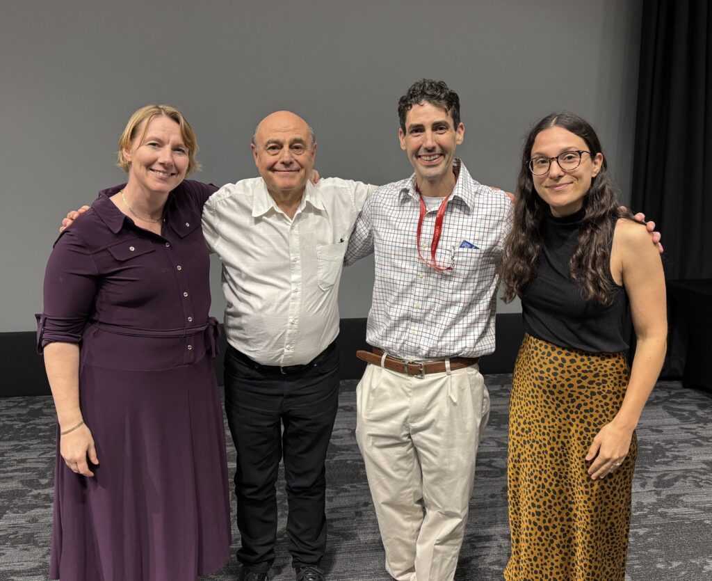 (Left to right) Amy Bauernfeind, PhD, received an Exemplary Educator Award from the Academy of Educators, and Krikor Dikranian, MD, PhD, was honored with the academy’s Lifetime Achievement Award. Anthony Pappas, PhD, was inducted into the academy, joining Kristen Prufrock, PhD, who was inducted in 2024.
